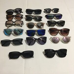 Lot of 17 Sunglasses Mixed Brands Unisex OS Multisize Multicolor Assorted Styles